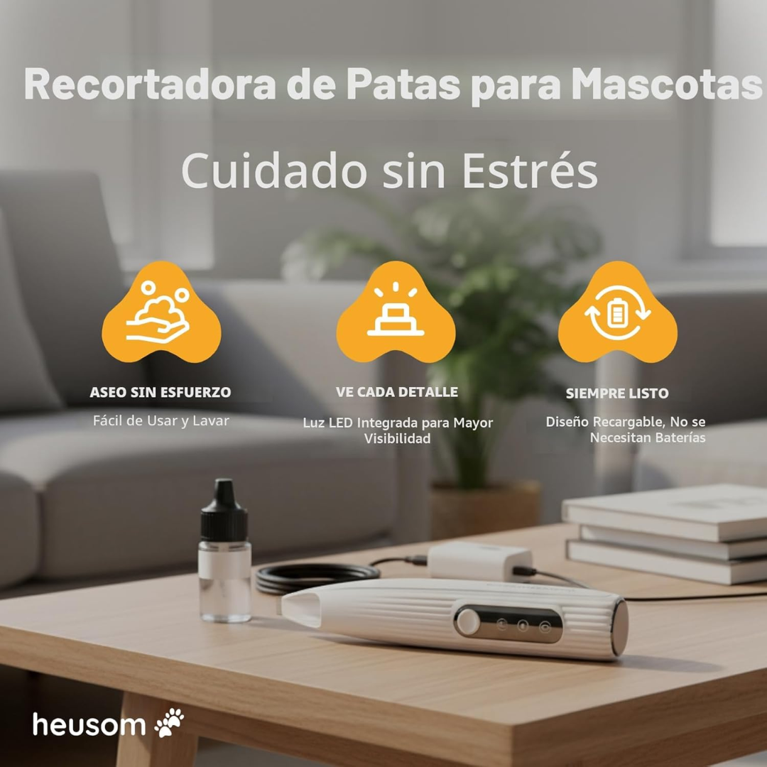 Recortadora LED Silenciosa para Mascotas