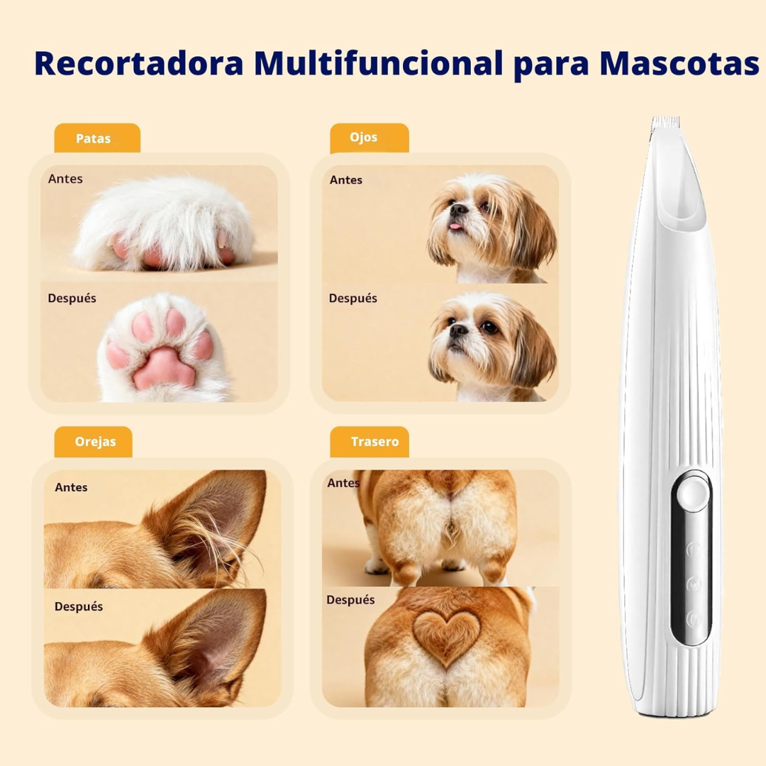 Recortadora LED Silenciosa para Mascotas
